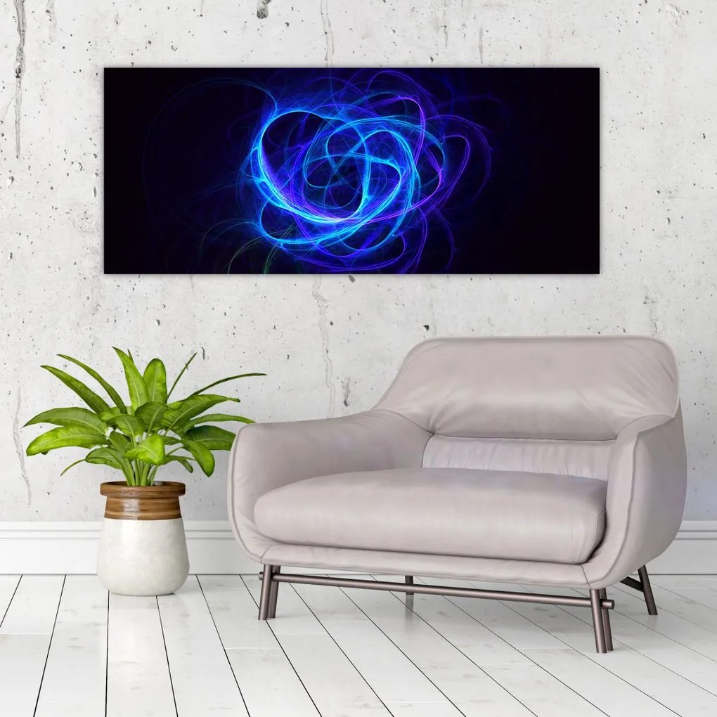 Tabloul cu ghem albastru abstract (120x50 cm)