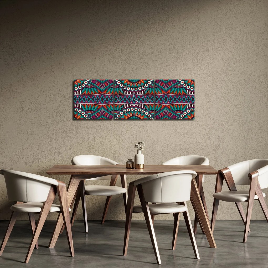Tablou cu bastracție ornamentală (cu ceas) (90x30 cm)