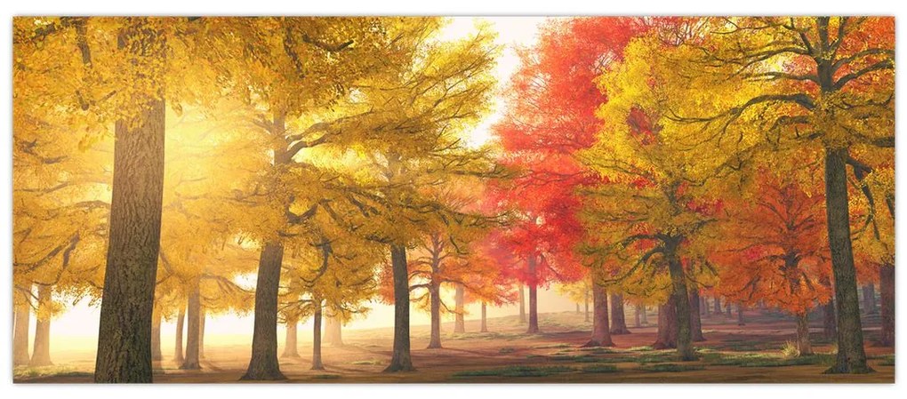 Tablou cu copaci toamna (120x50 cm)