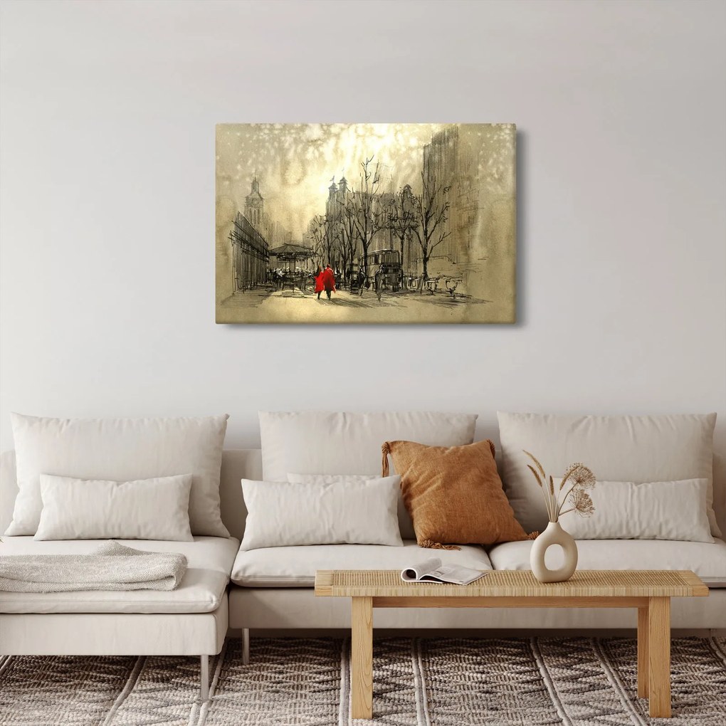 Tablou - Schiță a orașului (90x60 cm)