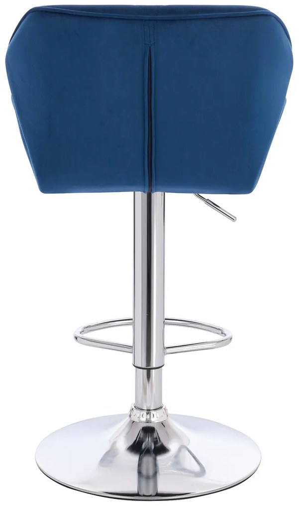 HR111W Scaun Bleumarin Velur Bază Cromata