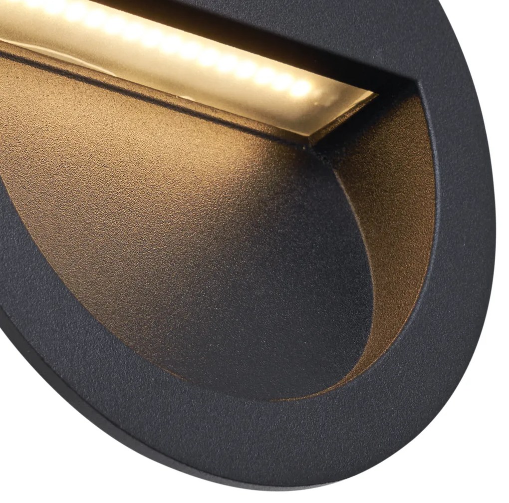 Lampă de perete încastrată modernă neagră cu LED inclus IP65 - Gem