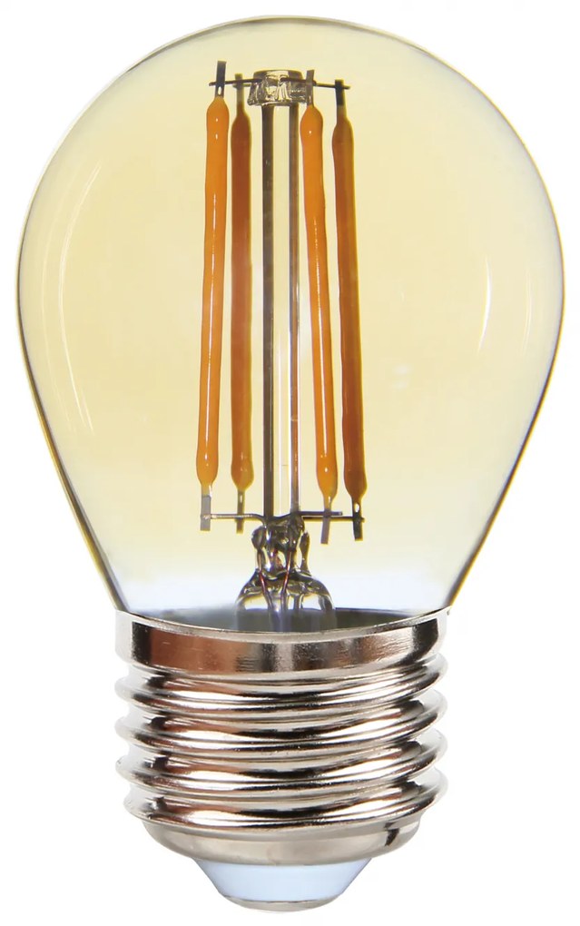 Set 10 Buc - Bec LED G45 glob mic sferic filament Ecoplanet Vintage, E27, 4W (40W), 460 LM, E, lumina calda 3000K, Transparent Ambra Auriu Lumina