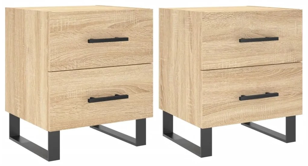 vidaXL Noptiere, 2 buc., stejar sonoma, 40x35x47,5 cm, lemn compozit