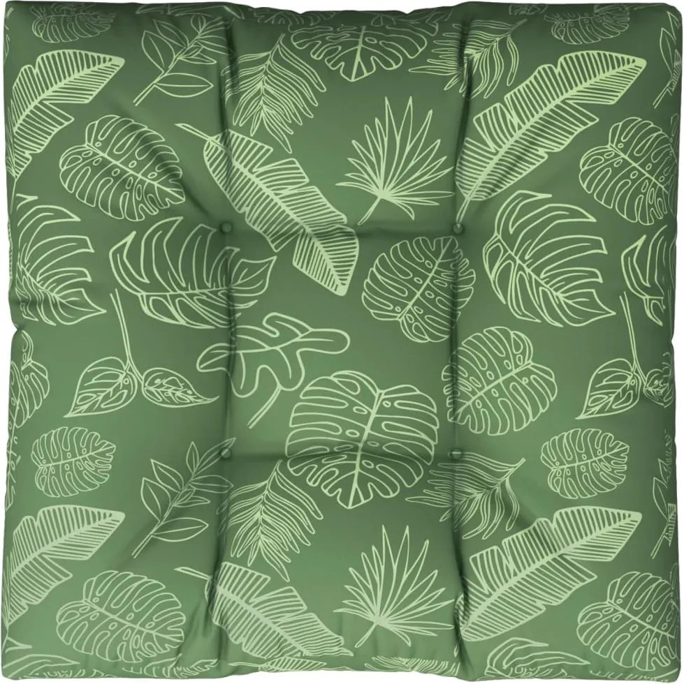 vidaXL Pernă de paleți, 80x80x12 cm, textil, model frunze