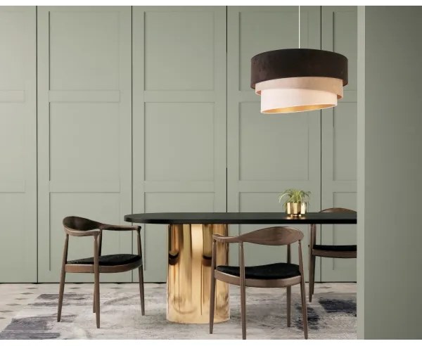 Lustră pe cablu Duolla DEVON 1xE27/40W/230V d. 45 cm negru/bej