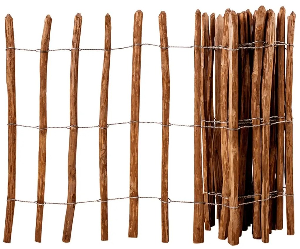vidaXL Gard din șipci, 90 x 500 cm, lemn de alun
