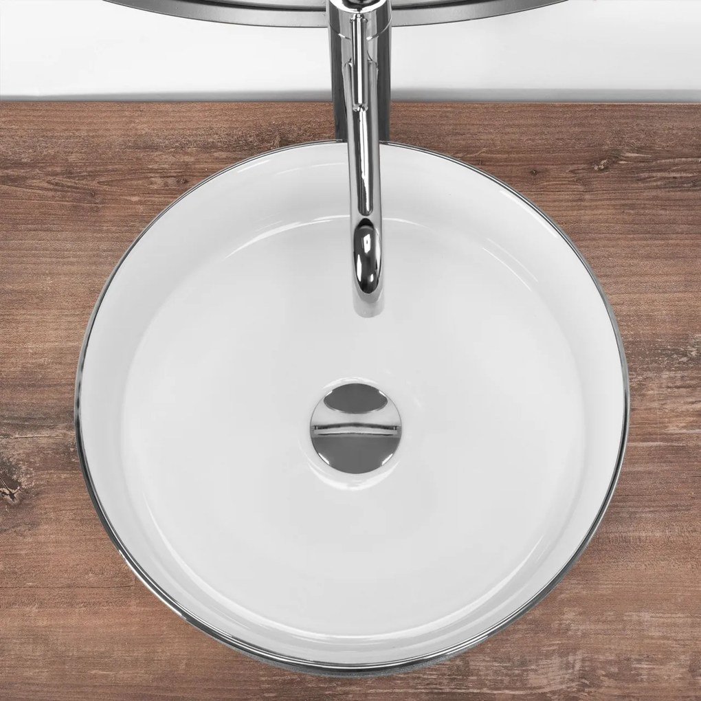 Lavoar Sami argintiu periat L36 cm