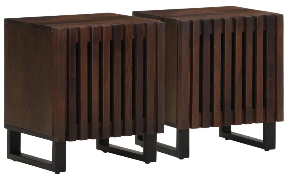vidaXL Noptiere, 2 buc., 40x34x46 cm, lemn masiv de acacia