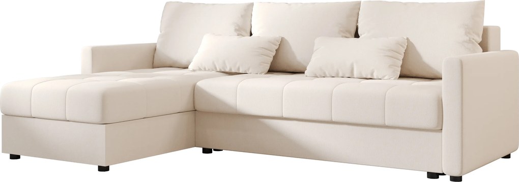 Coltar extensibil VENORIA, crem, colt reversibil, 220x143 cm + 2 perne GRATUIT