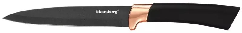 Set cutite cu suport Klausberg KB 7614, 6 piese, Otel inoxidabil, Negru/Cupru