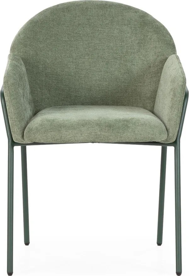 Set de scaune de sufragerie verde 2 buc. tapițat Aslin – MOME