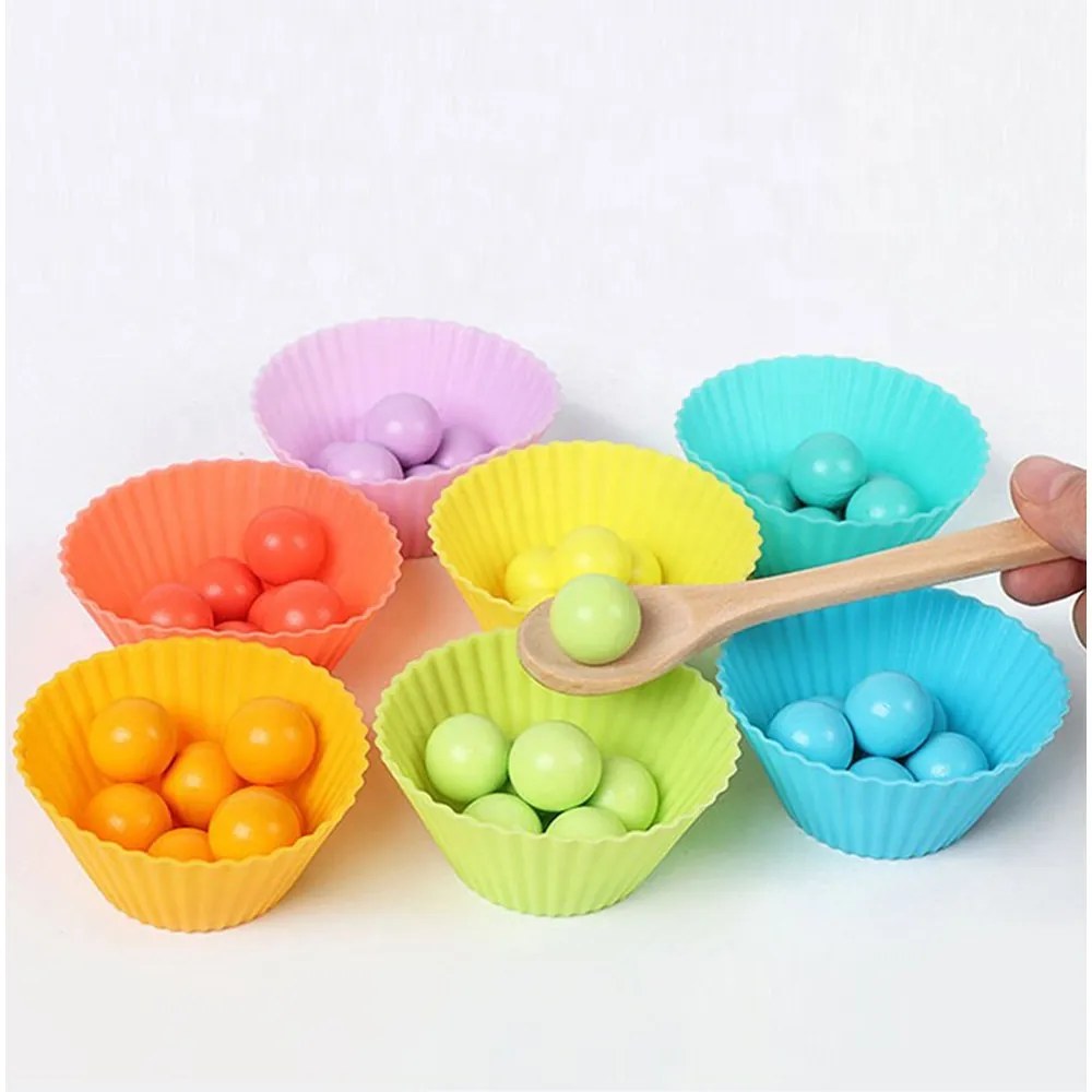 Puzzle mozaic cu bile, jucărie din lemn Montessori