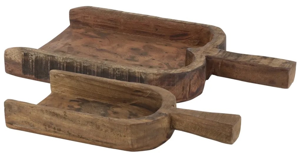 Set 2 tavi decorative, din lemn reciclat, Grimaud