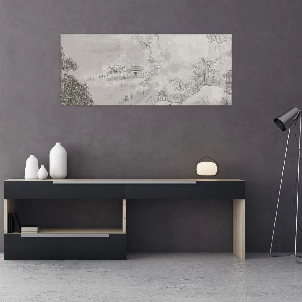 Tablou - Peisaj chinezesc (120x50 cm)