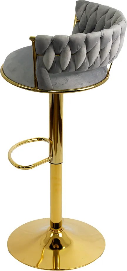 Scaun Bar Catifea Gri ABS 118 - Modern, Elegant, Reglabil