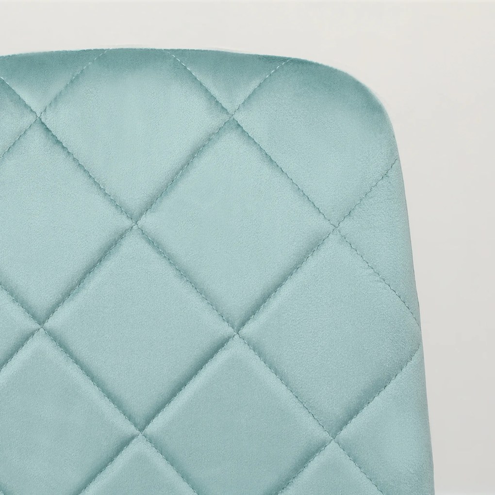 HOMCOM Lot de 4 scaune de sufragerie căptușite cu spătar înalt, picioare din oțel și material textil cu aspect de catifea, verde | Aosom Romania