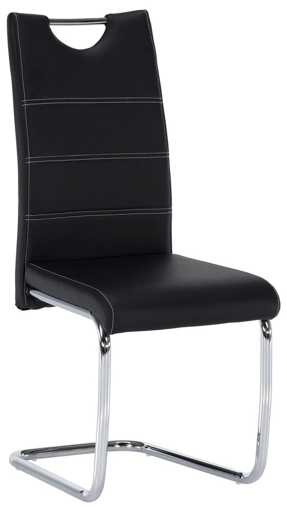 Scaun de sufragerie Abalia New (negru + Crom). 808094