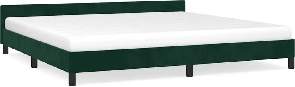 vidaXL Cadru de pat fără saltea, verde închis, 200x200 cm, catifea