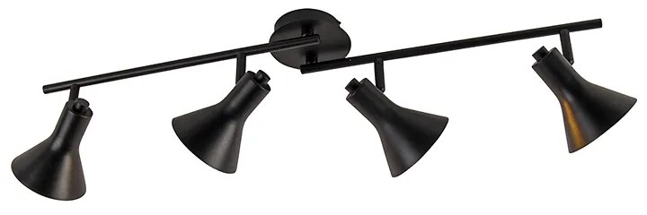 Spotlight modern negru cu auriu 4 lumini - Magno