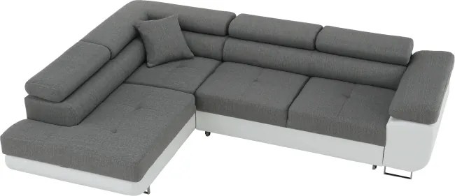 Colţar, alb/gri, model stânga, AMARETO NEW