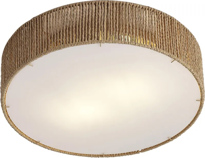 Plafonieră Japandi naturală cu abajur 38cm 2 lumini - Luz