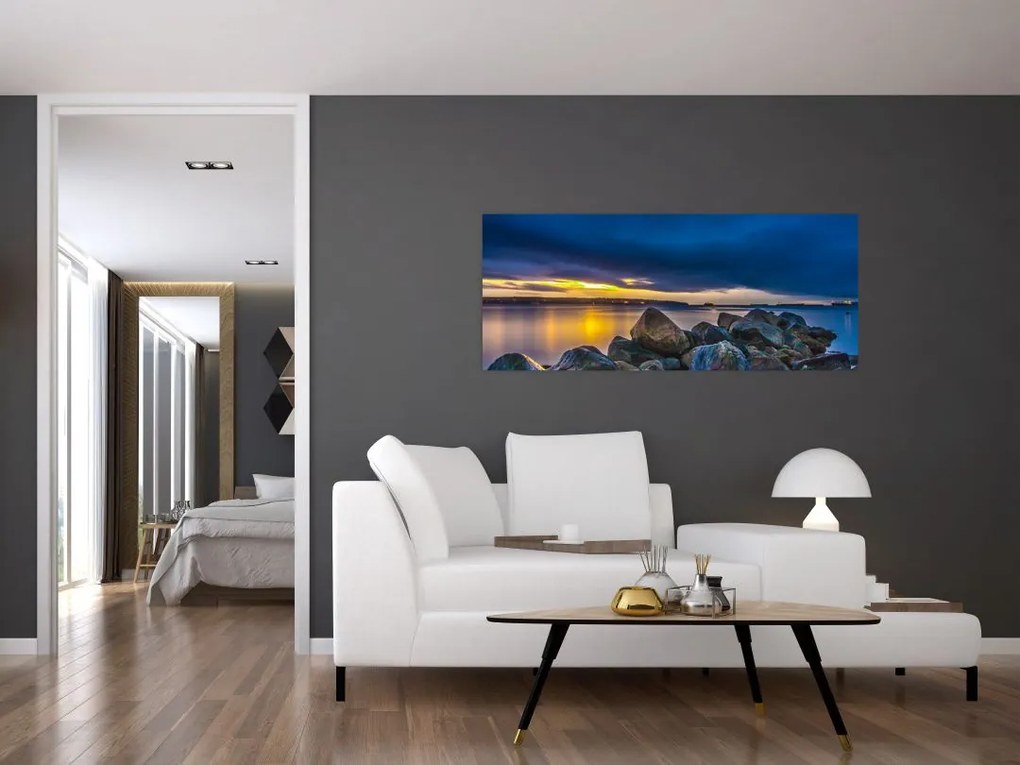 Tablou - Nori de furtună deasupra apei (120x50 cm)