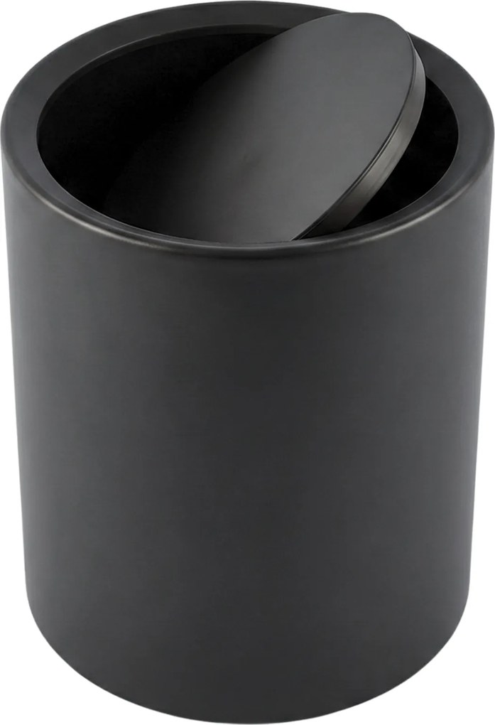 Coș de gunoi pentru baie RUND, 6 l, negru