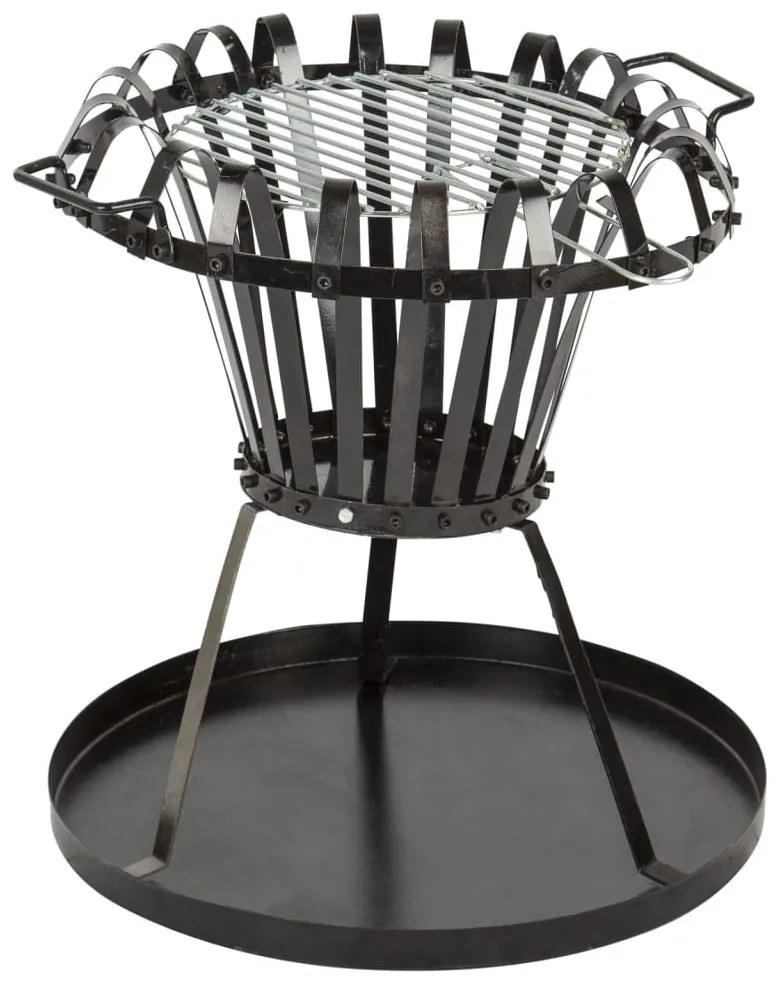 446131 Practo Garden Vatră de grădină cu grătar, negru