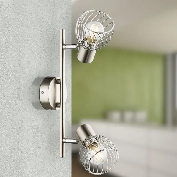 Spot TEXAS 2xE14/40W/230V crom mat Globo 54809-2