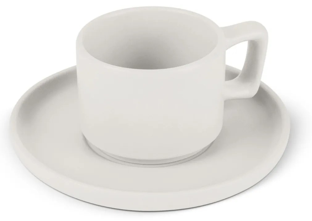 Set 4 cani cu farfurii espresso Sahara Berlinger Haus BH 10015, ceramica, crem