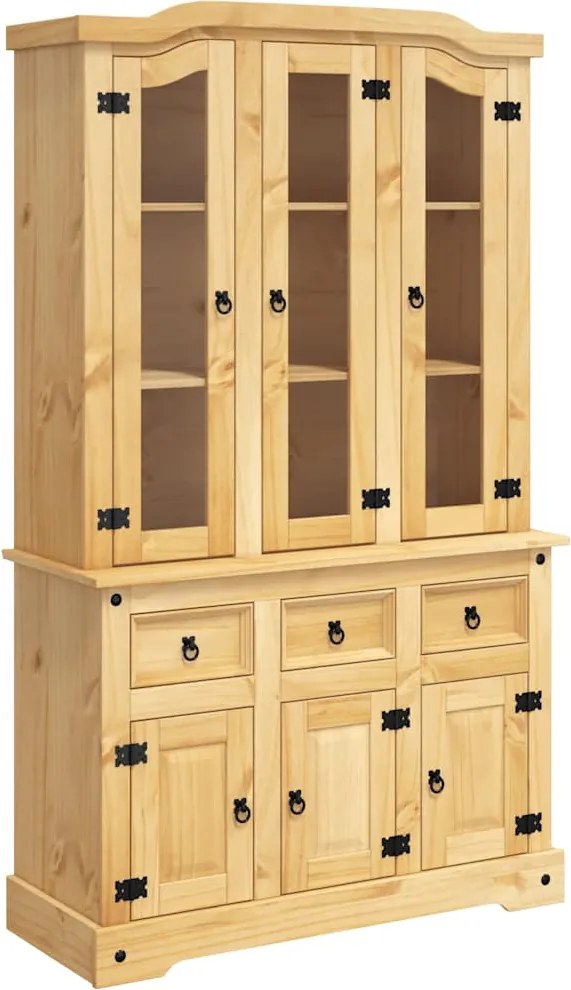 vidaXL Dulap înalt Corona, maro, 112x43x196 cm, lemn masiv pin mexican