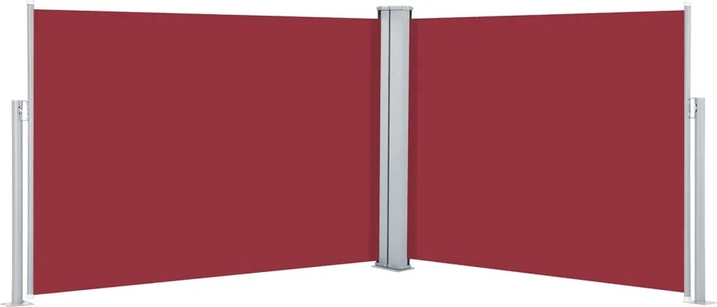 vidaXL Copertină laterală retractabilă, roșu, 100 x 1000 cm