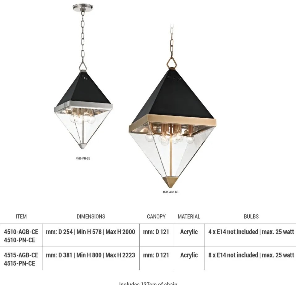 Pendul LUX design modern COLTRANE small, nichel lustruit