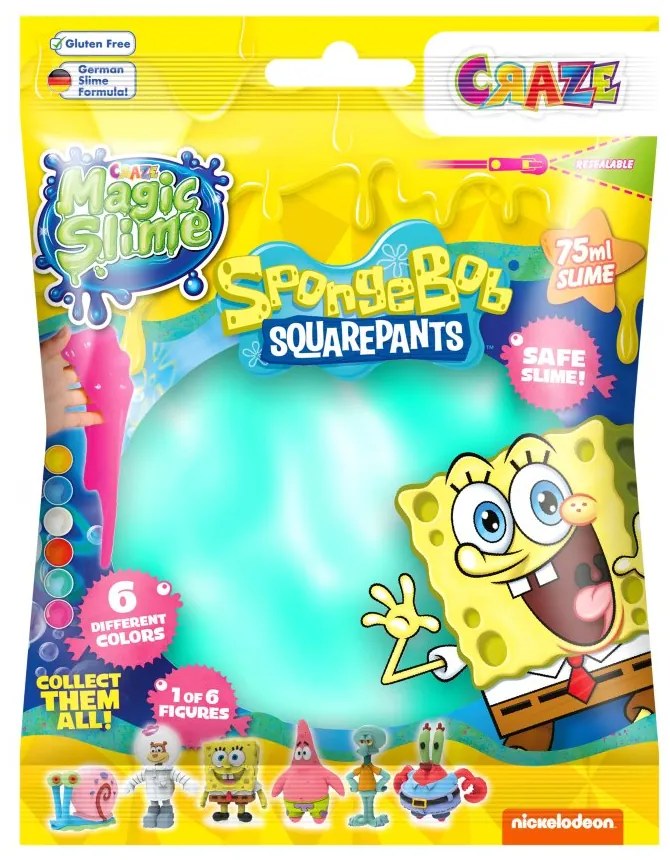 SLIME MAGIC DIVERSE CULORI IN PUNGUTA 75ML CU SURPRIZA FIGURINA SPONGEBOB - CRAZE (CRZ52754)