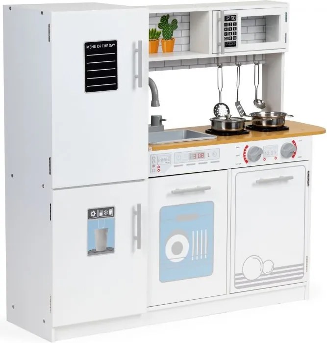 Bucătărie pentru copii din lemn cu lumină led + accesorii