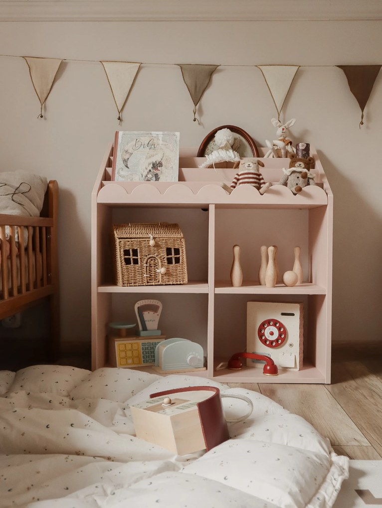 Biblioteca pentru copii BOOK NOOK SUNSET 71x76 cm, roz
