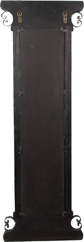 Oglinda de perete, albastra, din lemn, aspect vintage, 45x4x131 cm