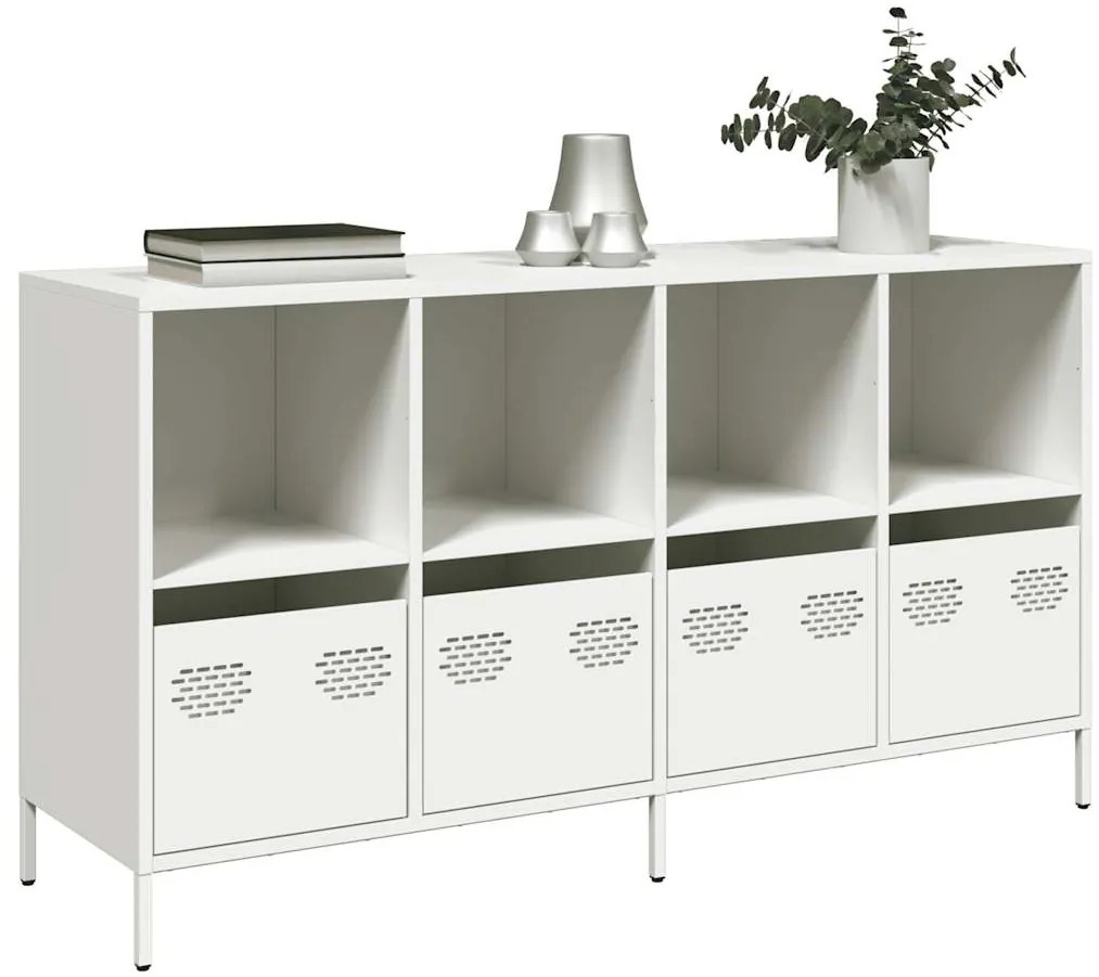 vidaXL Dulap, alb, 135x39x73,5 cm, oțel laminat la rece