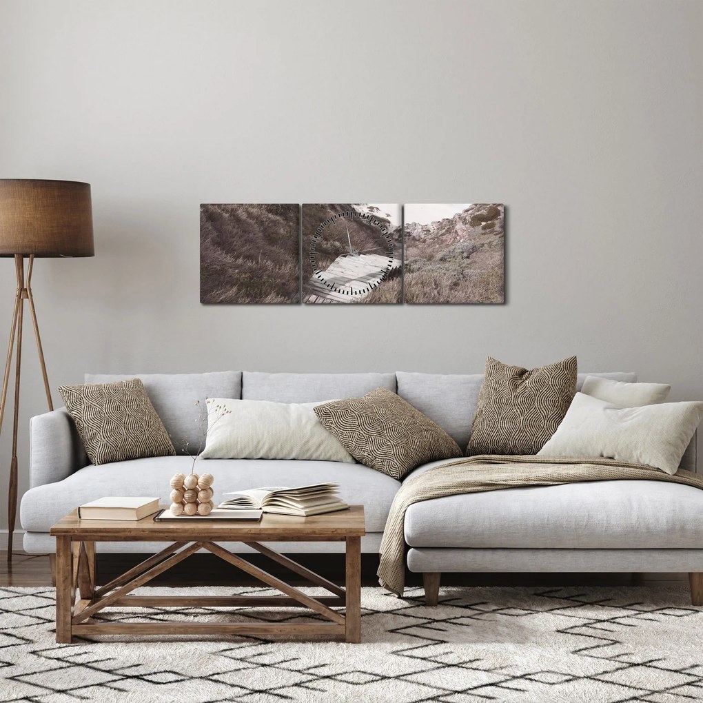 Tablou - Călătorie spre Marea de Smarald (cu ceas) (90x30 cm)