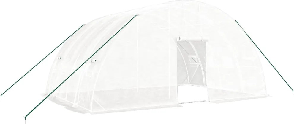 vidaXL Seră cu cadru de oțel, albă, 24 m², 6x4x2,85 m