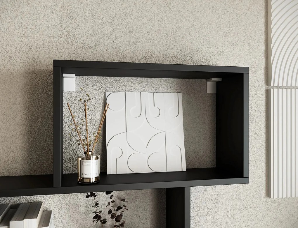 Raft lemn masiv Shellf - Black