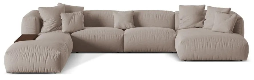 Colțar modular bej (cu colț pe partea stângă /în formă de "U") Martina – Micadoni Home