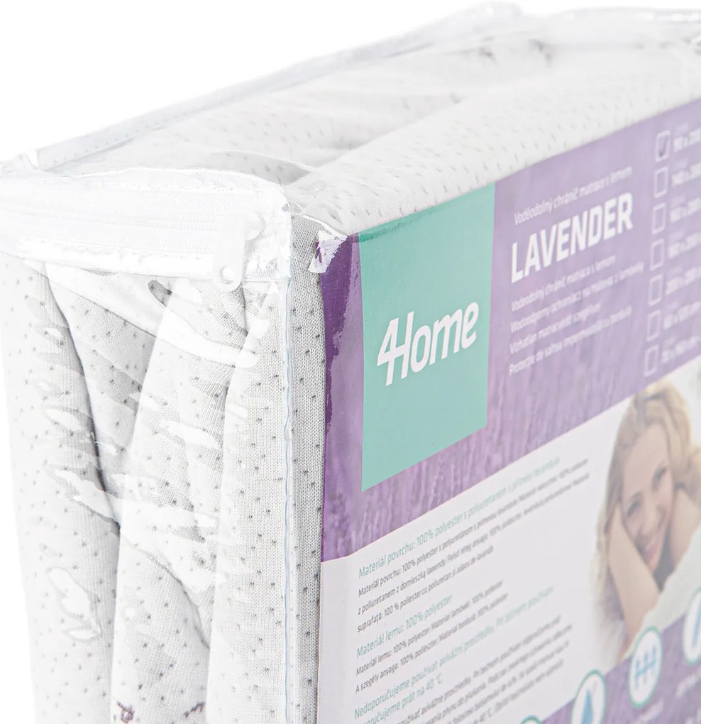 4Home Lavender Protector impermeabil pentru salteacu tiv, 160 x 200 cm + 30 cm, 160 x 200 cm