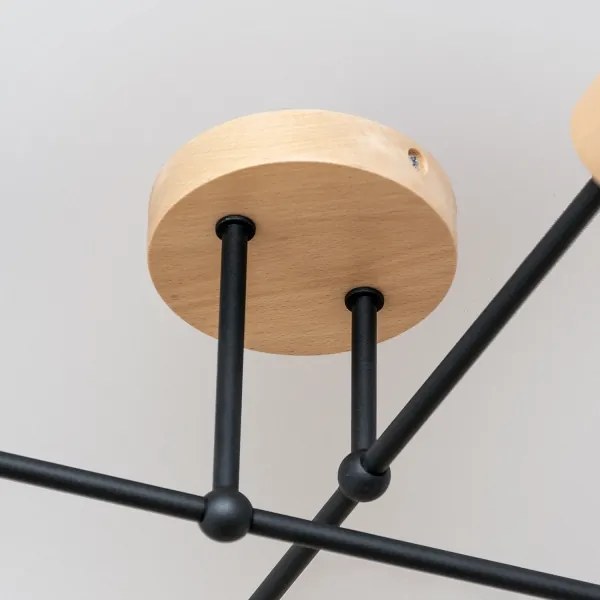 Lustră aplicată CAMBRIDGE 4xE27/15W/230V, din lemn de pin