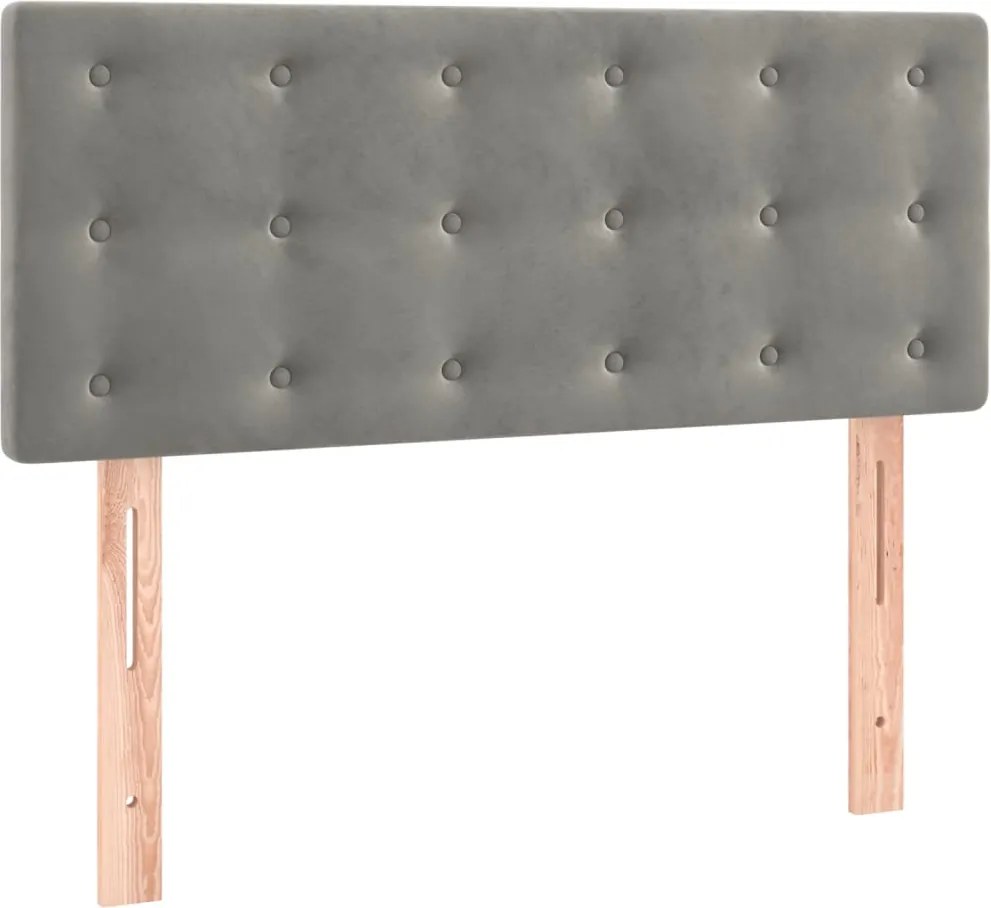 vidaXL Tăblie de pat, gri deschis, 90x5x78/88 cm, catifea