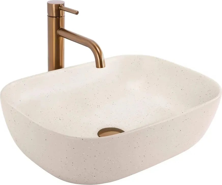 Lavoar pe blat Rea Belinda dreptunghiular 46.5 cm bej-nisip mat