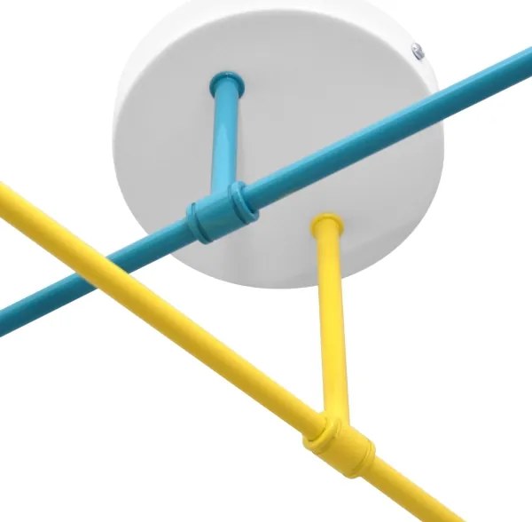 Lustră aplicată CAMBRIDGE 4xE27/60W/230V albastră/galbenă