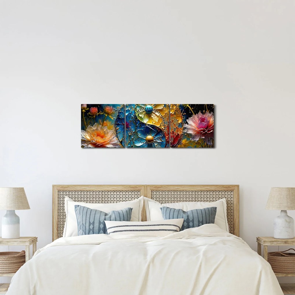 Tablou - Armonie și echilibru (cu ceas) (90x30 cm)