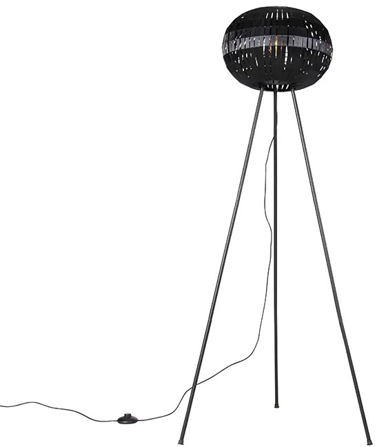 Lampa de podea moderna cu trepied neagra - Zoë